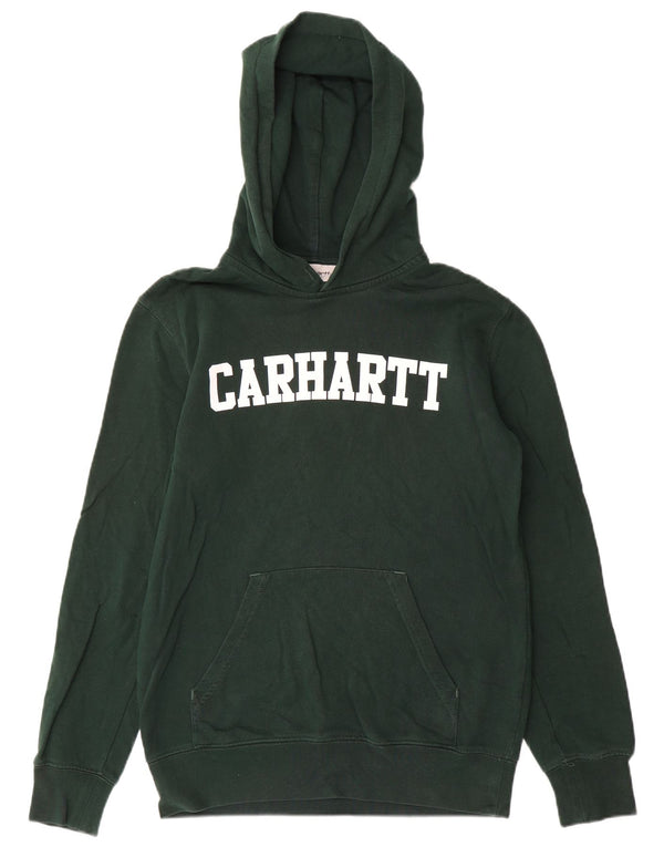 Carhartt masculino gráfico moletom com capuz pequeno algodão verde