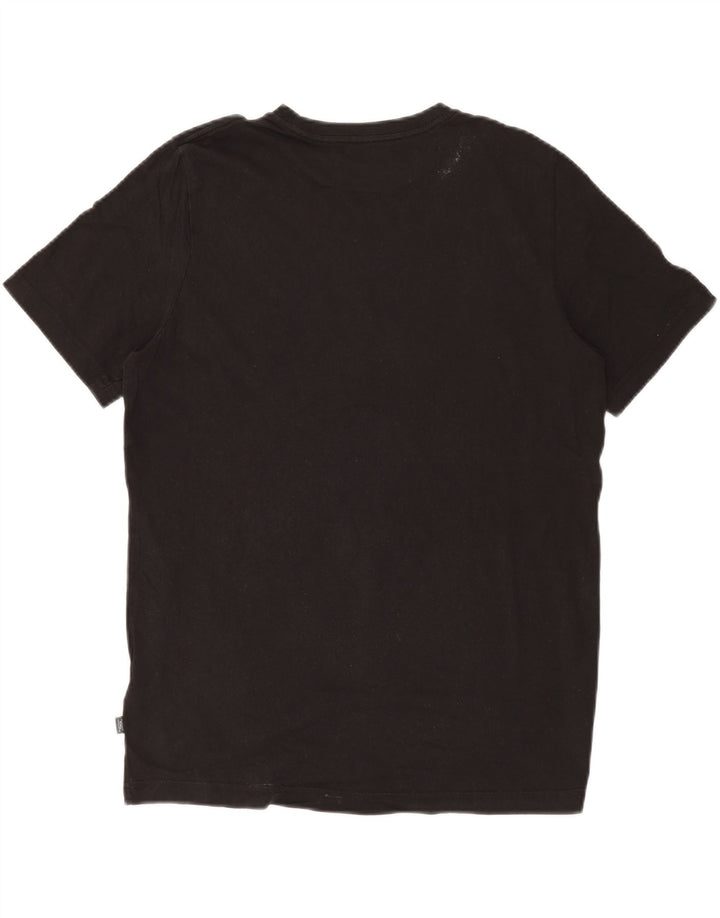 Puma Mens Graphic T-Shirt Top Médio Algodão Preto