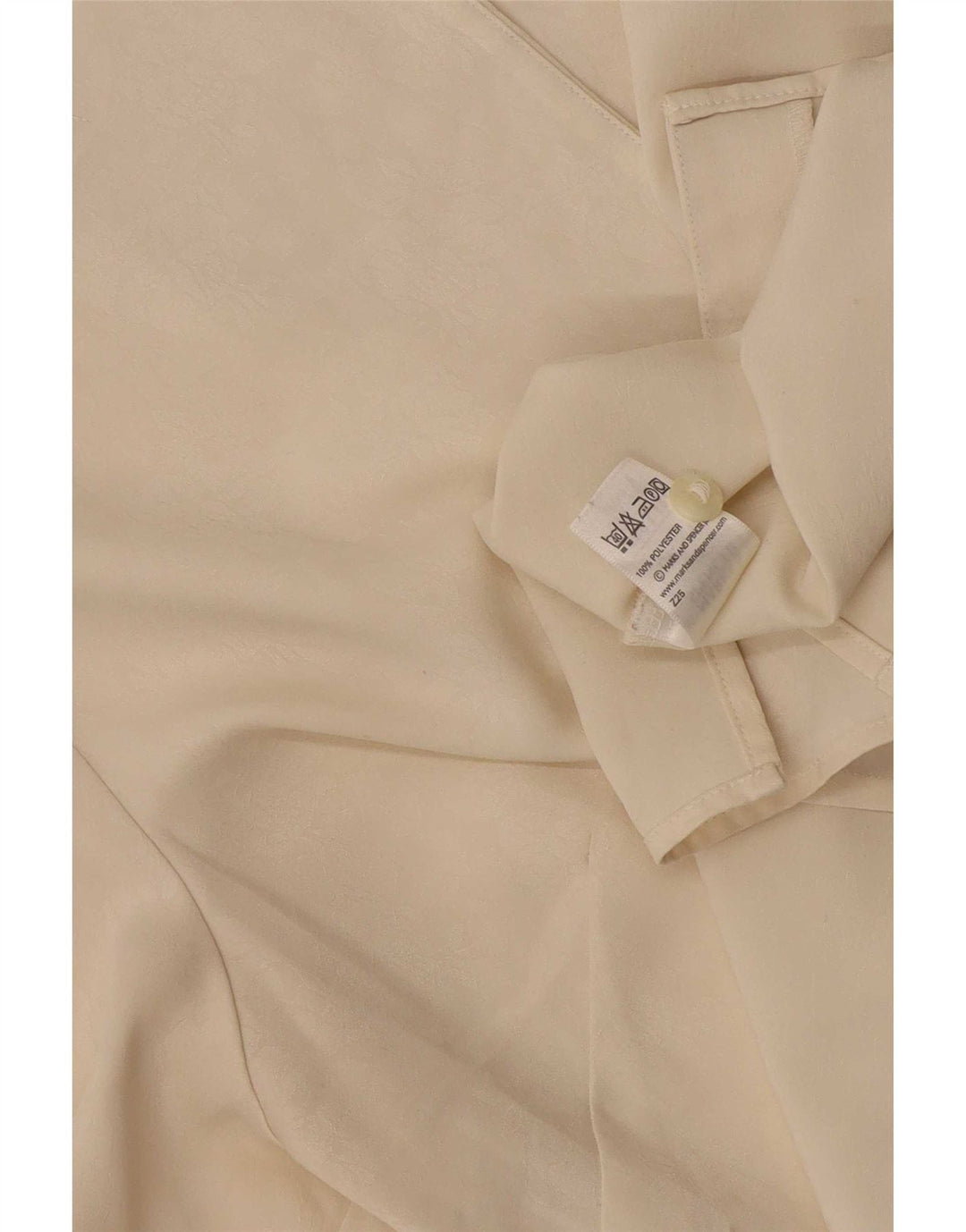 Blusa feminina de manga curta Marks & Spencer Reino Unido 16 grande bege