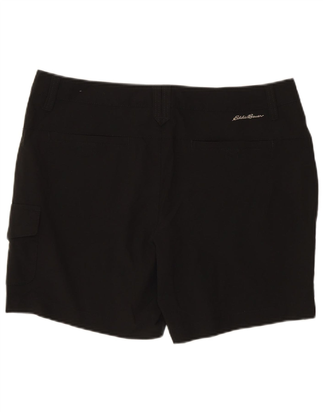 Shorts cargo feminino Eddie Bauer US 8 médio W30 poliéster preto