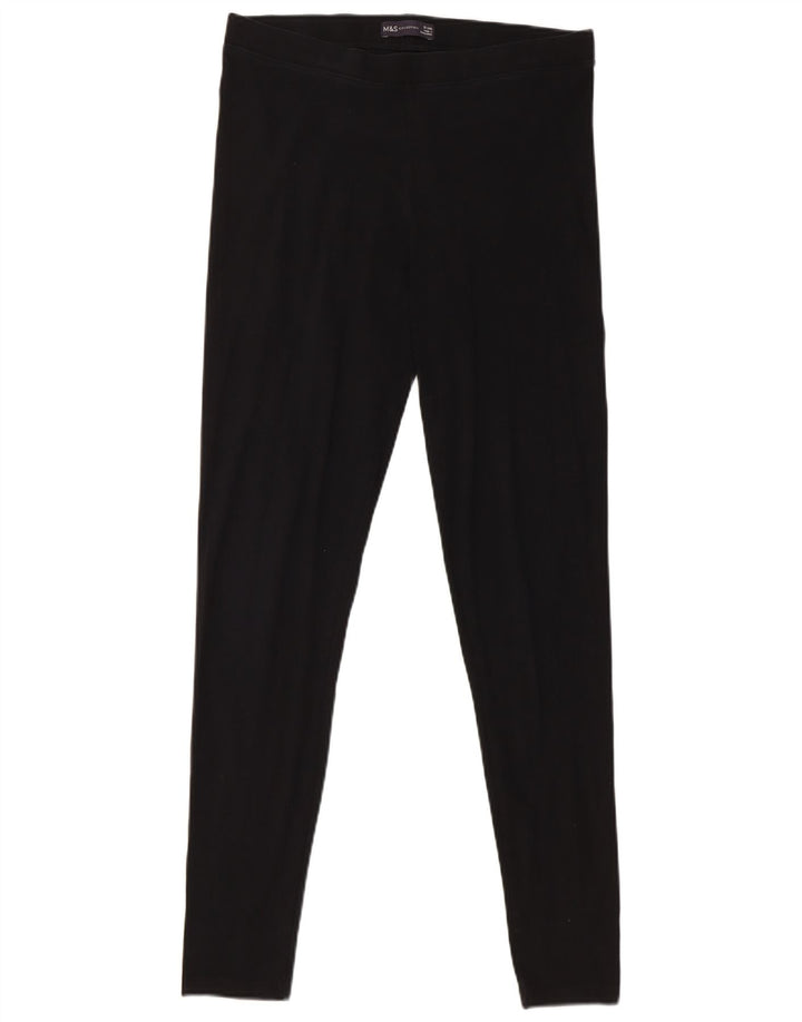 Leggings femininos Marks & Spencer UK 12 algodão preto médio