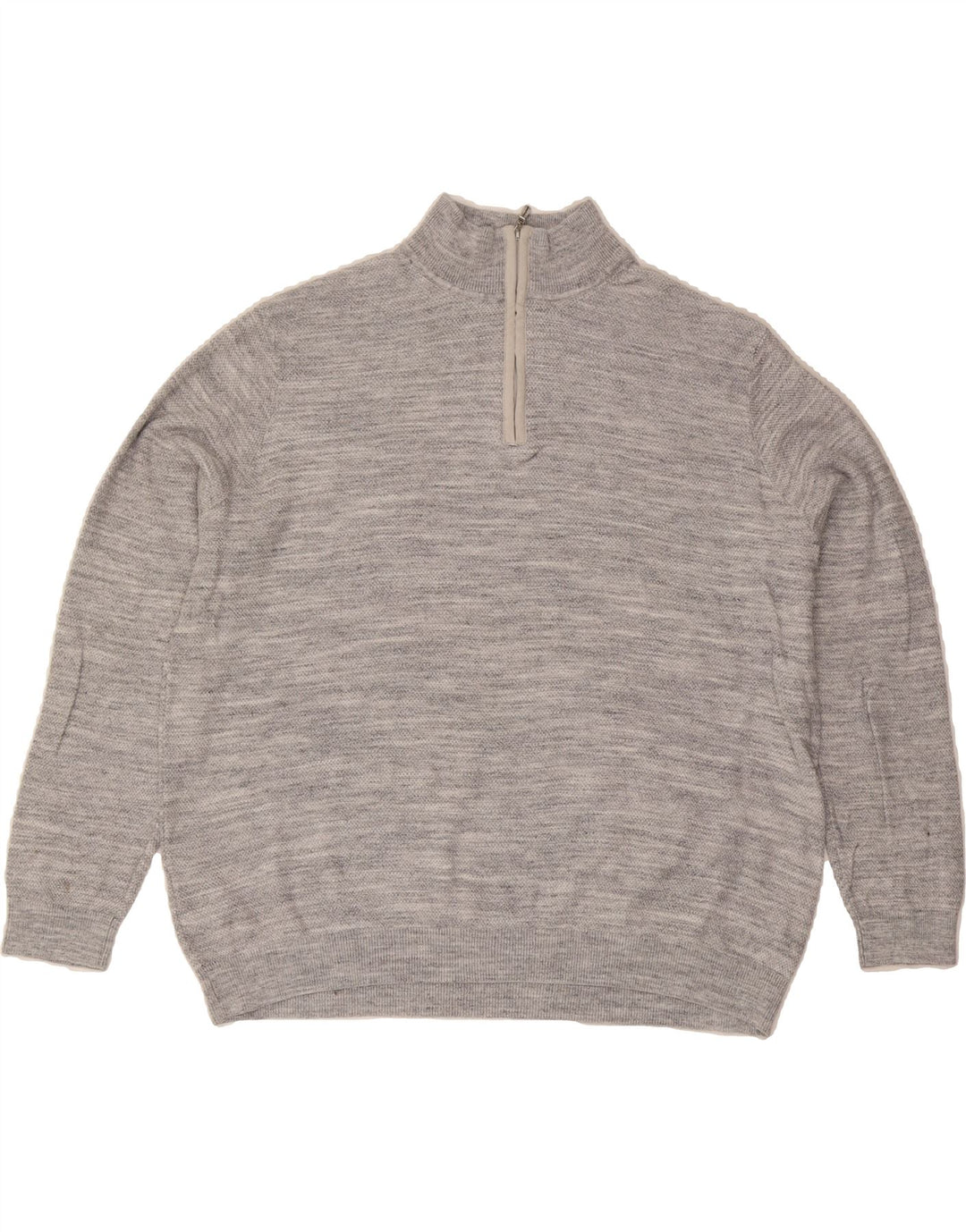 TOMMY BAHAMA Mens Zip Neck Jumper Sweater XL Grey Flecked Cotton Vintage Tommy Bahama and Second-Hand Tommy Bahama from Messina Hembry 