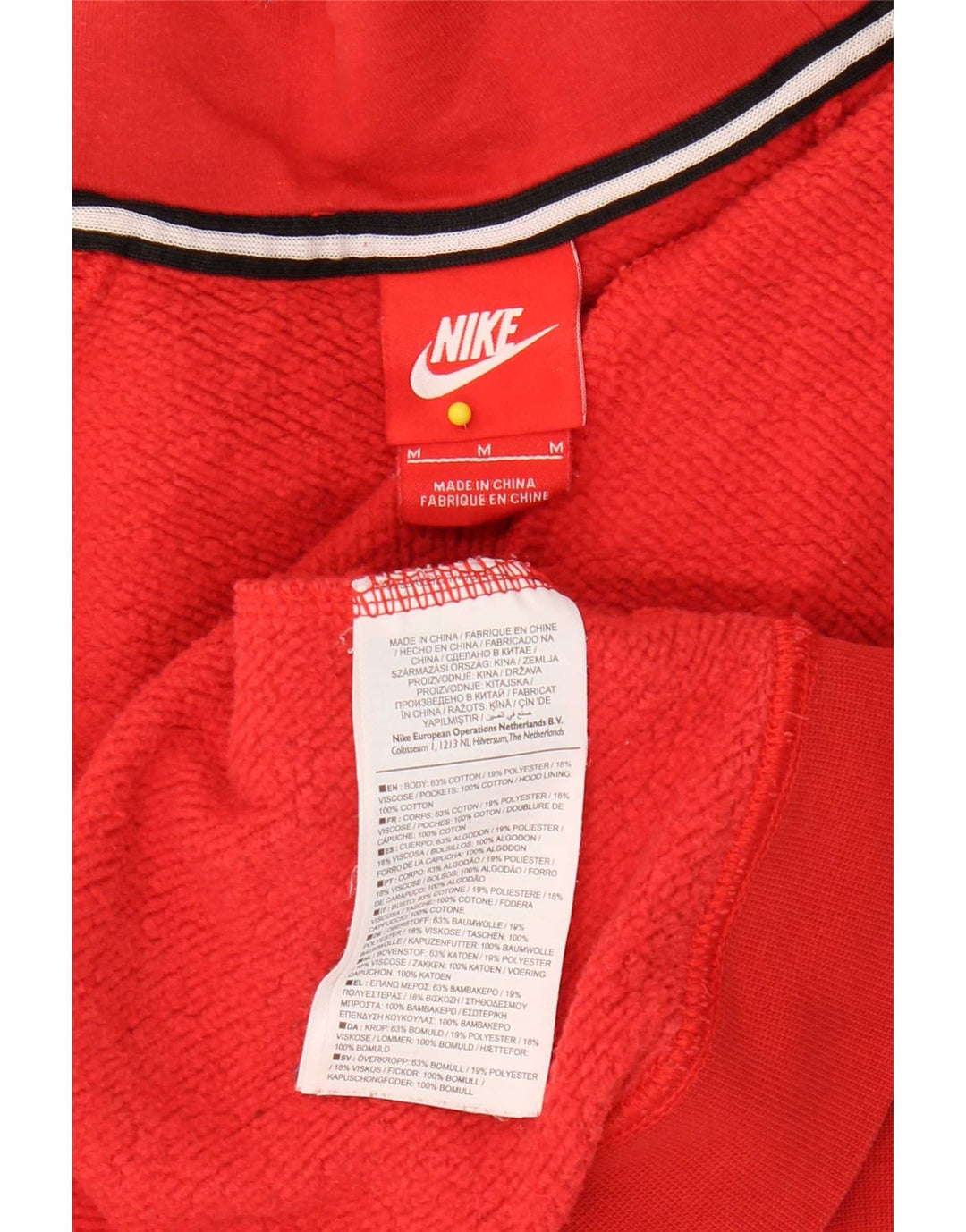 Nike Womens Hoodie Jumper UK 14 Médio Algodão Vermelho