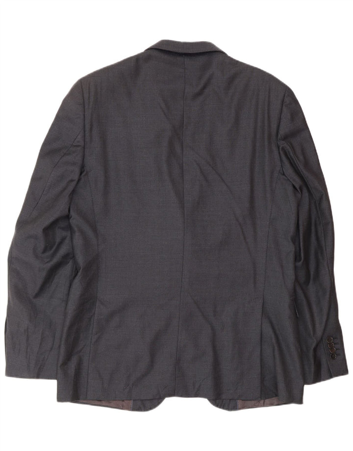 Jaqueta blazer masculina MASSIMO DUTTI com 2 botões UE 52 grande lã azul marinho