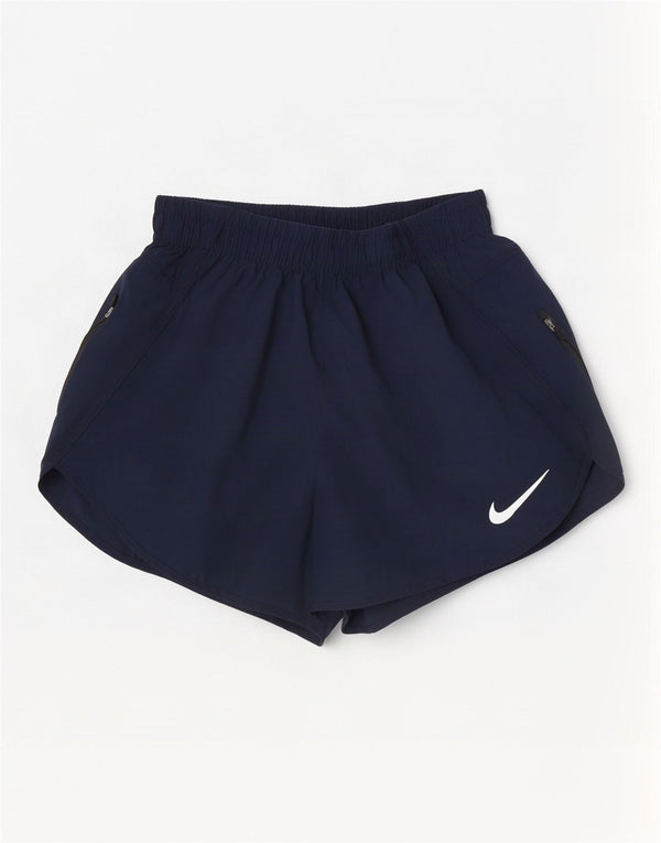 Shorts esportivos femininos Nike Dri Fit UK 6 XS azul marinho poliéster