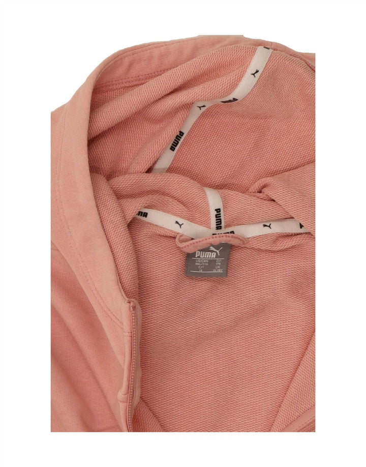 PUMA Girls Zip Hoodie Sweater 15-16 Years Pink Cotton Vintage Puma and Second-Hand Puma from Messina Hembry 