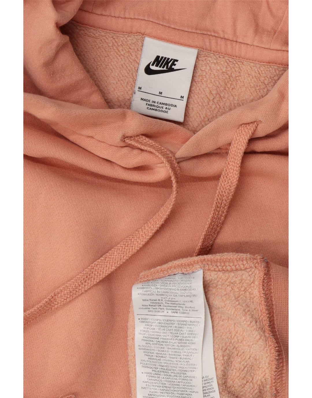 Nike Womens Oversized Hoodie Jumper UK 14 Médio Algodão Rosa
