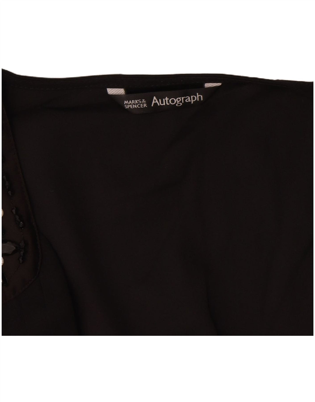 Blusa feminina sem mangas Autograph da Marks & Spencer Reino Unido 12 médio preto