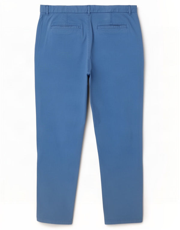 Calça Chino Feminina Marks & Spencer Slim UK 20 2XL W40 L30 Azul Algodão