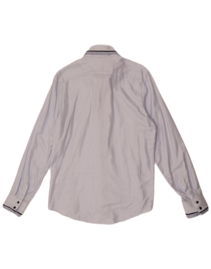 Camisa masculina Naracamicie grande algodão manchado azul