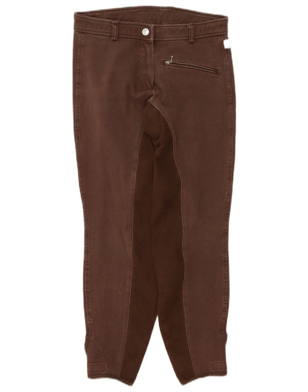 Calça de equitação feminina vintage EU 38 médio W28 L27 marrom colorblock