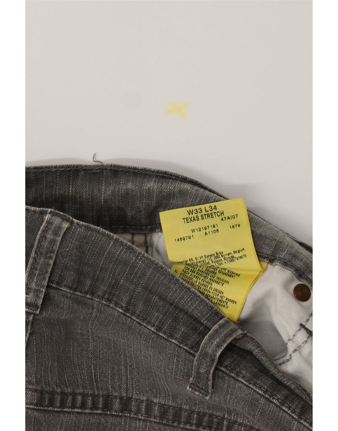 WRANGLER Mens Texas Stretch Straight Jeans W33 L26 Grey Cotton Vintage Wrangler and Second-Hand Wrangler from Messina Hembry 