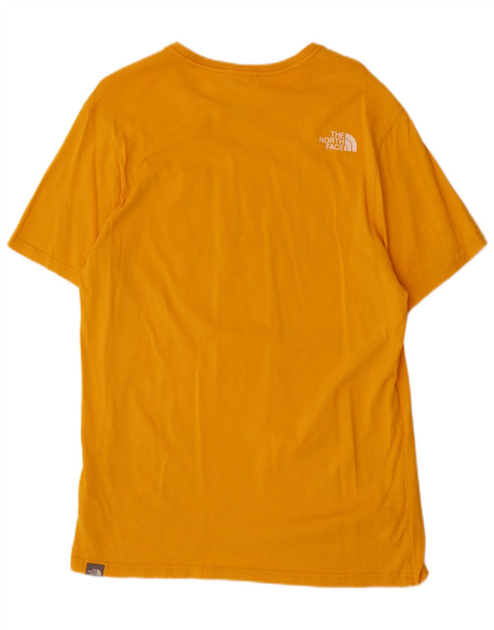 Camiseta gráfica masculina The North Face algodão amarelo médio