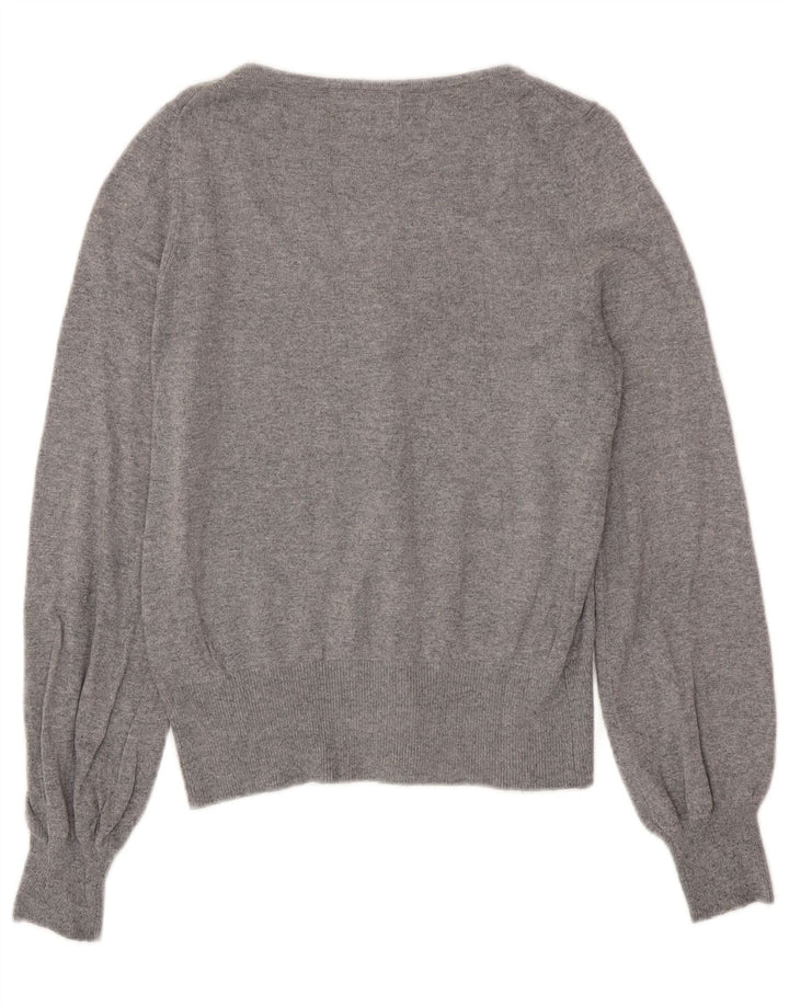 Suéter cardigã feminino Marks & Spencer Reino Unido 12 Viscose cinza médio