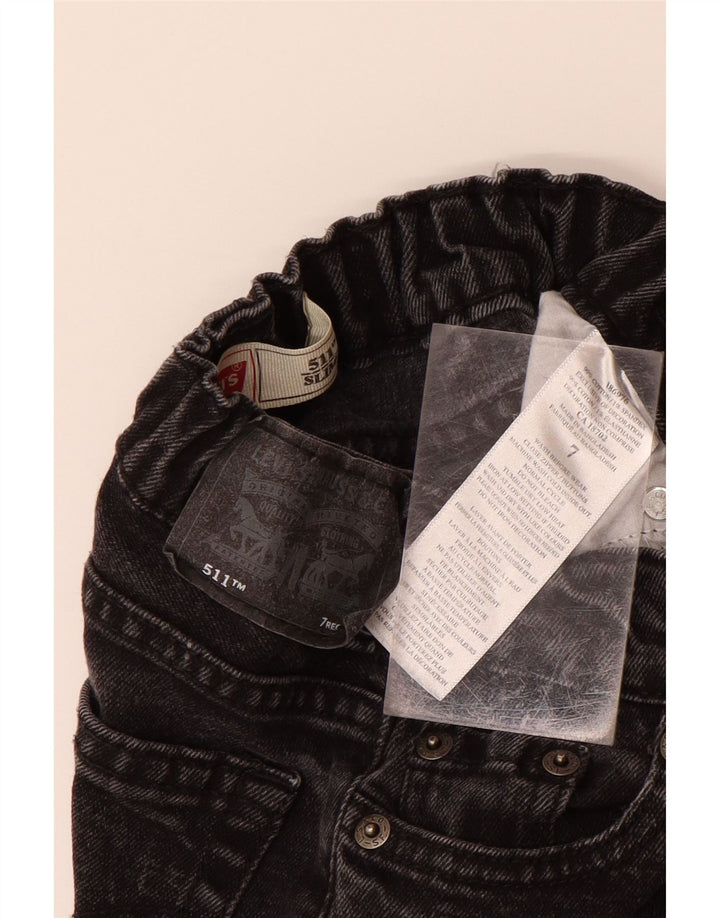 LEVI'S Boys 511 Slim Jeans 6-7 Anos W20 L22 Algodão Preto