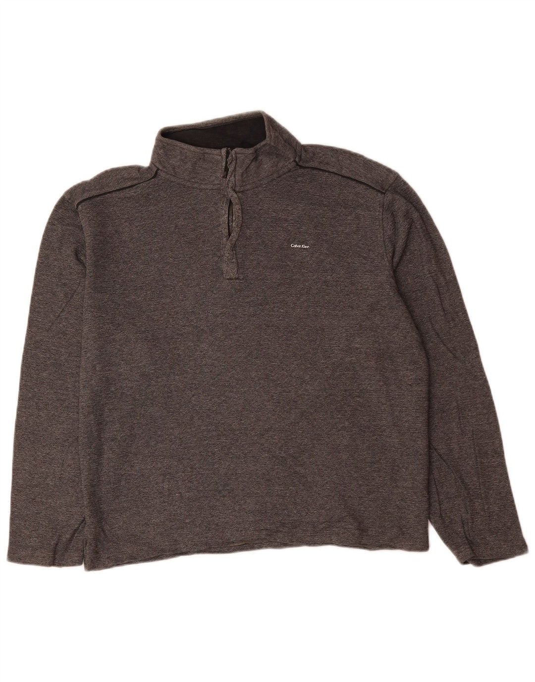 CALVIN KLEIN Suéter feminino oversized com gola e zíper Reino Unido 12 cinza médio