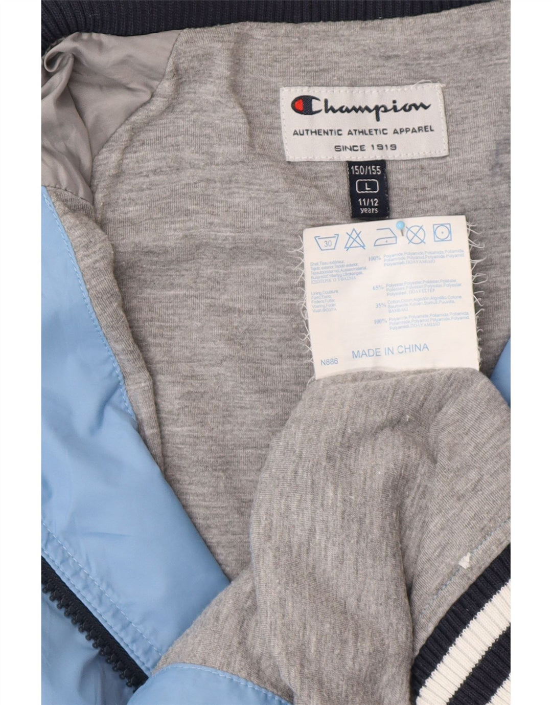 CHAMPION Jaqueta de treino para meninos 11-12 anos grande bloco colorido azul