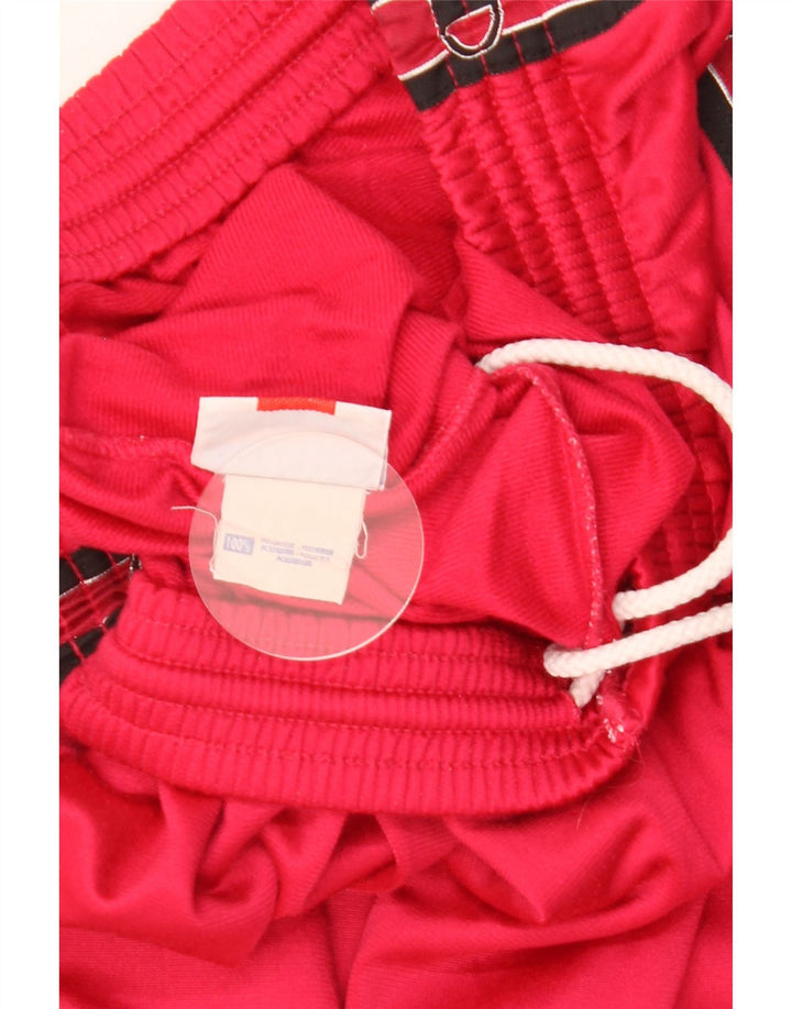 Calça esportiva masculina Champion com estampa gráfica em poliéster colorblock vermelho médio