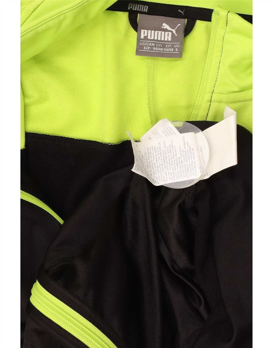 Puma Mens Graphic Tracksuit Top Jacket Pequeno Preto Colorblock Poliéster