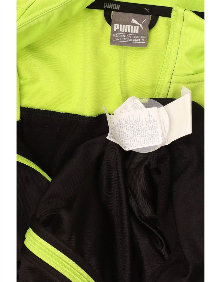 Puma Mens Graphic Tracksuit Top Jacket Pequeno Preto Colorblock Poliéster