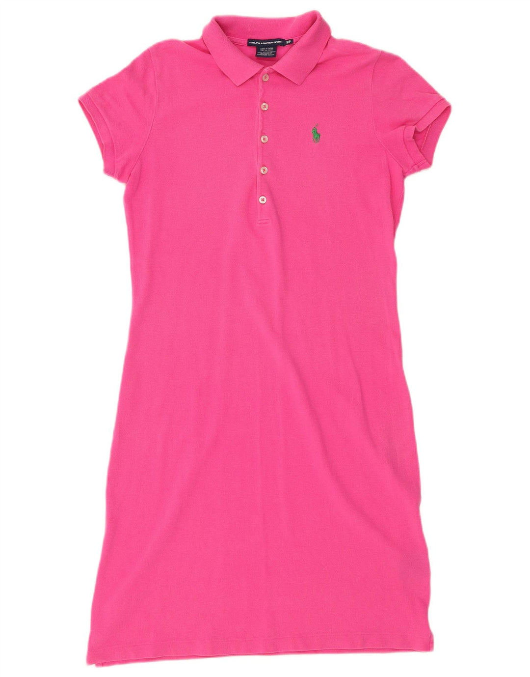 Vestido polo feminino RALPH LAUREN Reino Unido 10 pequeno algodão rosa
