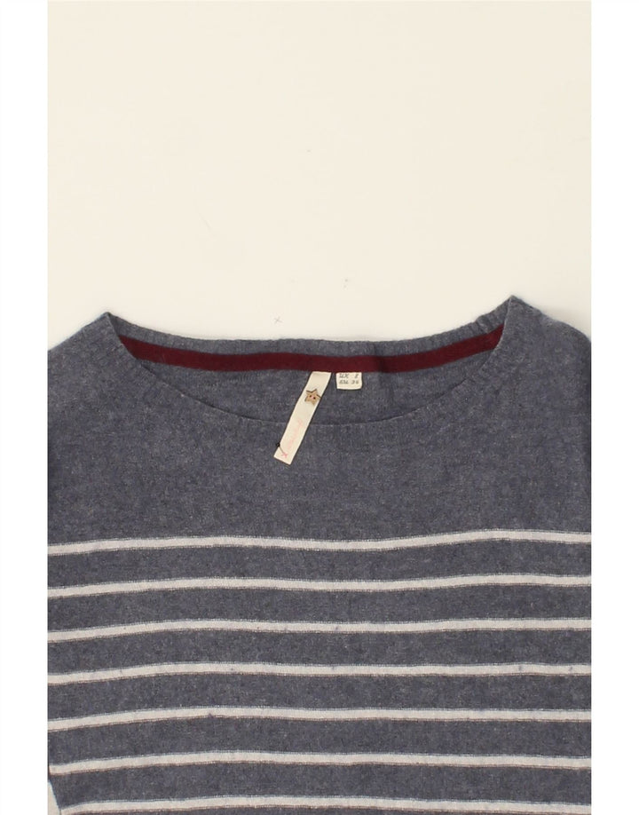 WHITE STUFF Womens Boat Neck Jumper Sweater UK 8 Small  Grey Colourblock Vintage White Stuff and Second-Hand White Stuff from Messina Hembry 