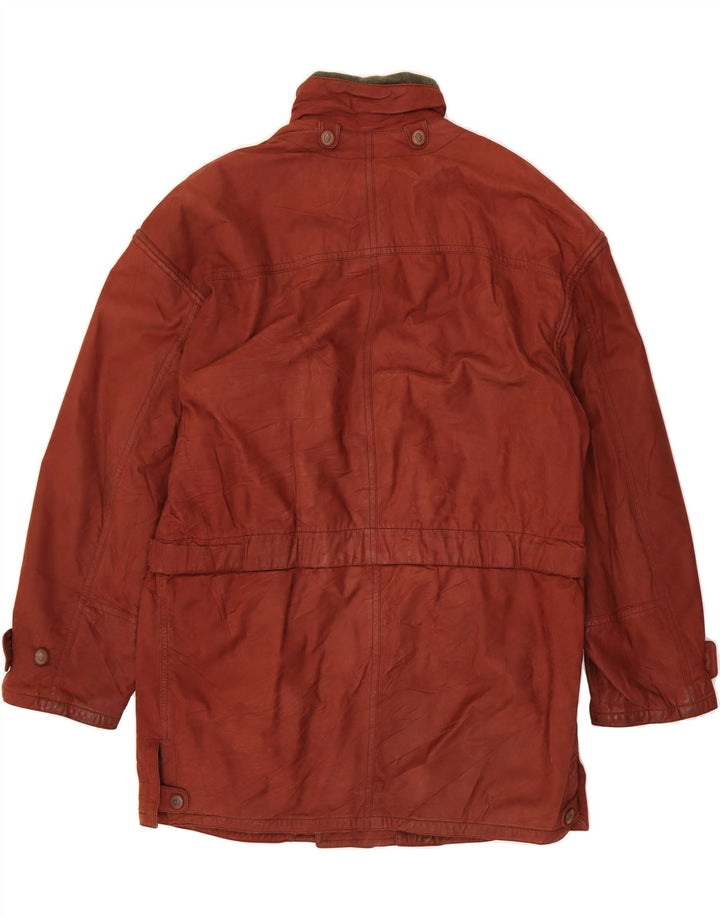 GIMO'S Mens Leather Coat UK 44 2XL Brown Leather Vintage Gimo's and Second-Hand Gimo's from Messina Hembry 