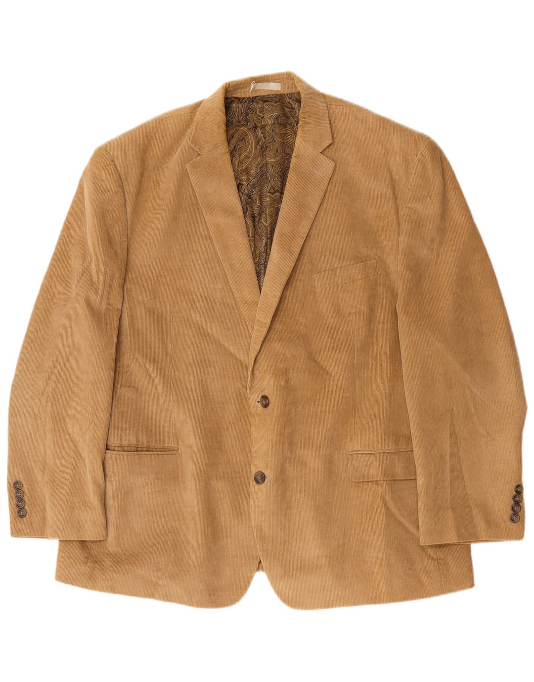 Jaqueta blazer masculina de veludo cotelê com 2 botões Chaps IT 50 grande algodão bege