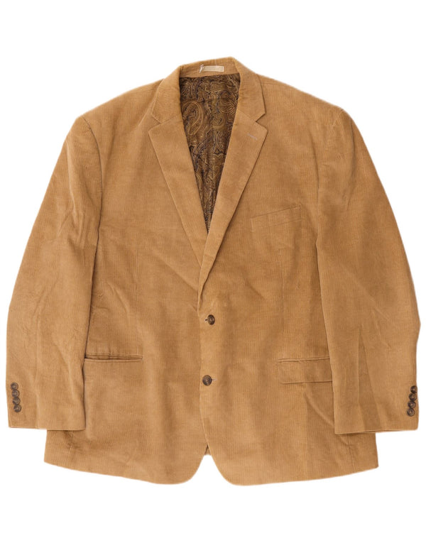 Jaqueta blazer masculina de veludo cotelê com 2 botões Chaps IT 50 grande algodão bege