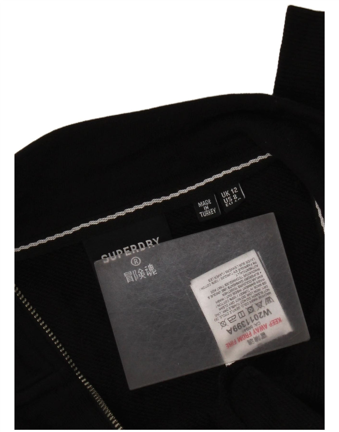 Suéter Superdry Feminino Crop Graphic Zip Neck Suéter Reino Unido 12 Médio Preto