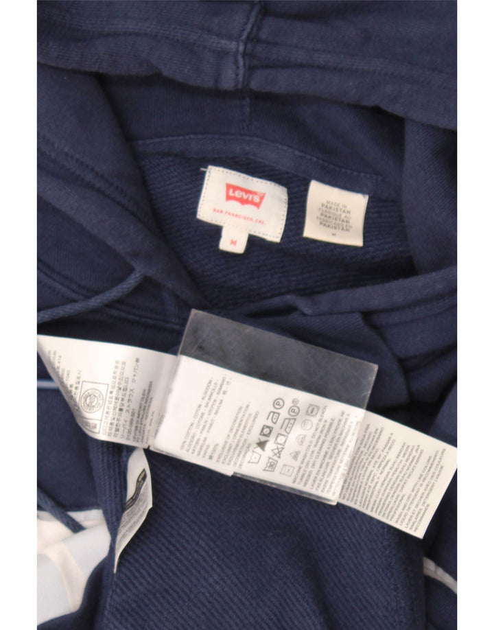 Suéter com capuz gráfico masculino Levi's médio azul marinho algodão colorblock
