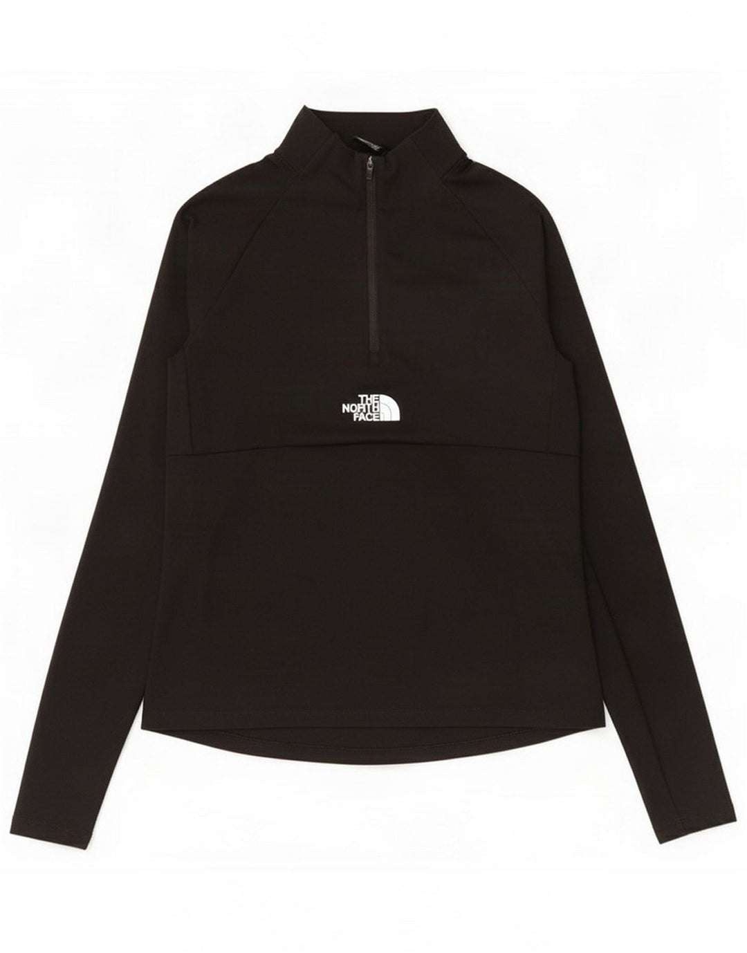 The North Face Womens Zip Neck Pullover Treino Top UK 10 Pequeno Preto