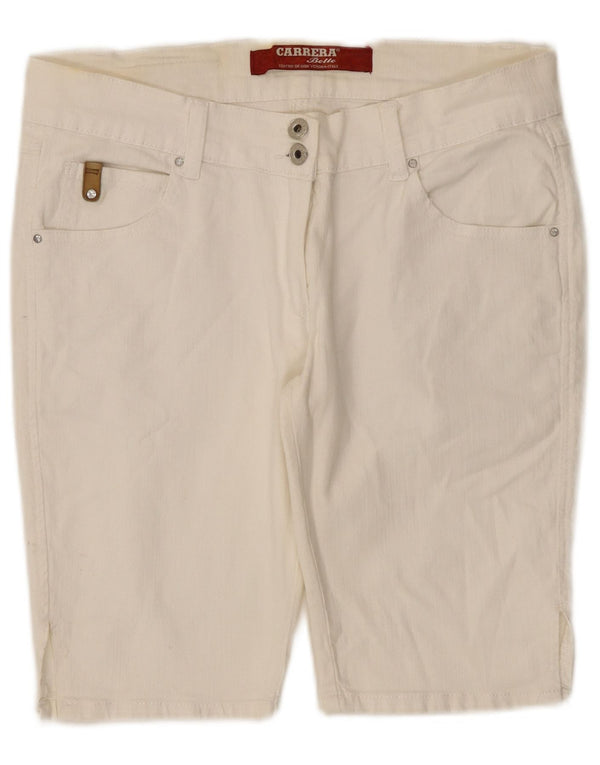 Shorts jeans femininos Carrera IT 46 Grande W31 Algodão branco