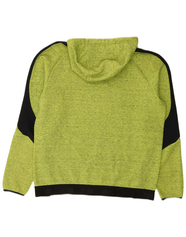 Puma masculino moletom com capuz XL verde colorblock algodão