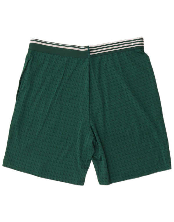 Shorts esportivos masculinos Lacoste tamanho 6 XL poliamida geométrica verde