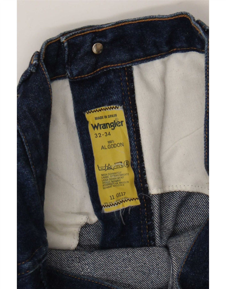 Wrangler Mens Straight Jeans W32 L28 Azul Marinho Algodão