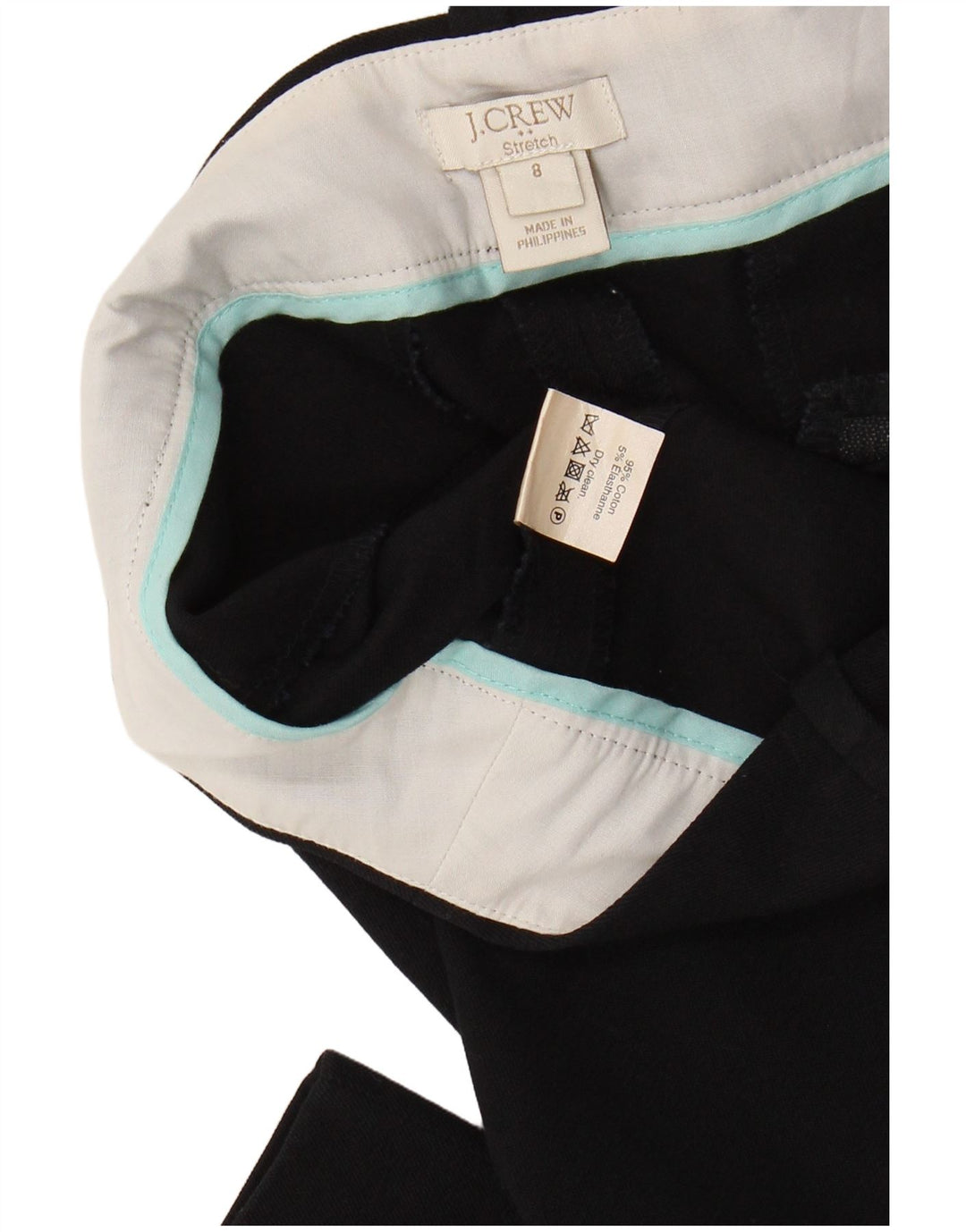 Calça feminina J. CREW Stretch Slim Cropped US 8 Médio W30 L26 Preta