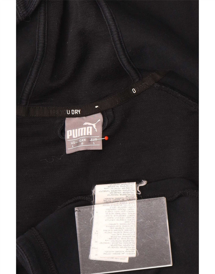 Suéter masculino Puma com capuz e zíper grande poliéster preto