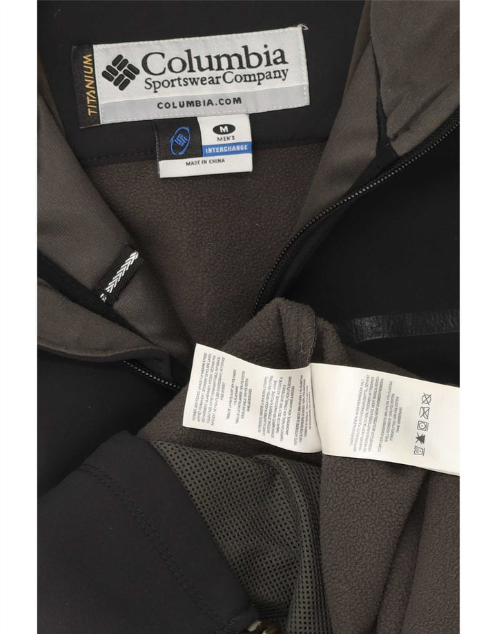 Jaqueta corta-vento masculina Columbia Titanium UK 38 poliéster preto médio