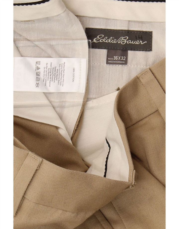 EDDIE BAUER Mens Straight Chino Trousers W36 L32 Beige Cotton Vintage Eddie Bauer and Second-Hand Eddie Bauer from Messina Hembry 