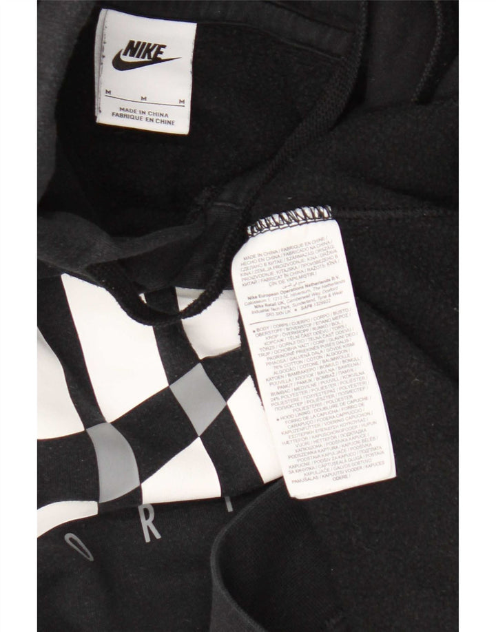 Nike masculino gráfico moletom com capuz médio algodão preto