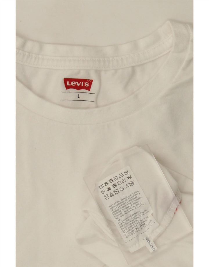 Camiseta masculina Levi's Top grande de algodão branco
