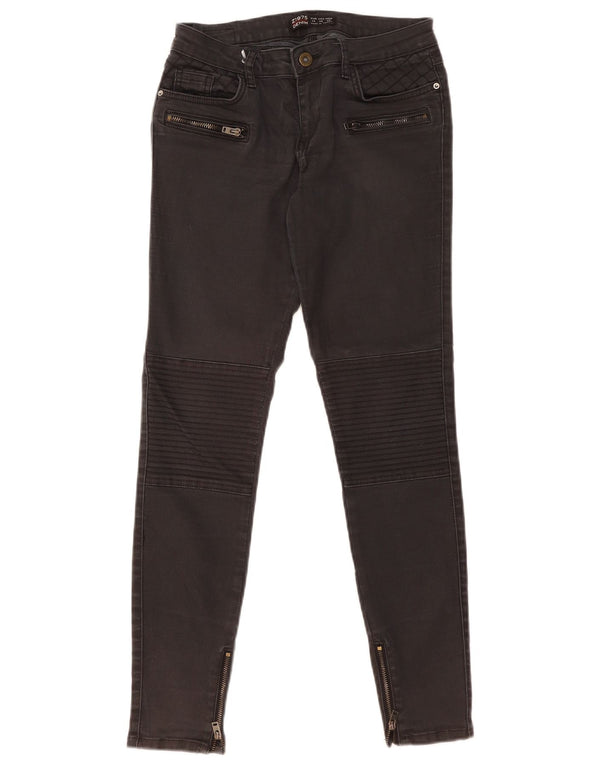 Zara Jeans Skinny Feminino UE 38 Pequeno W28 L29 Preto