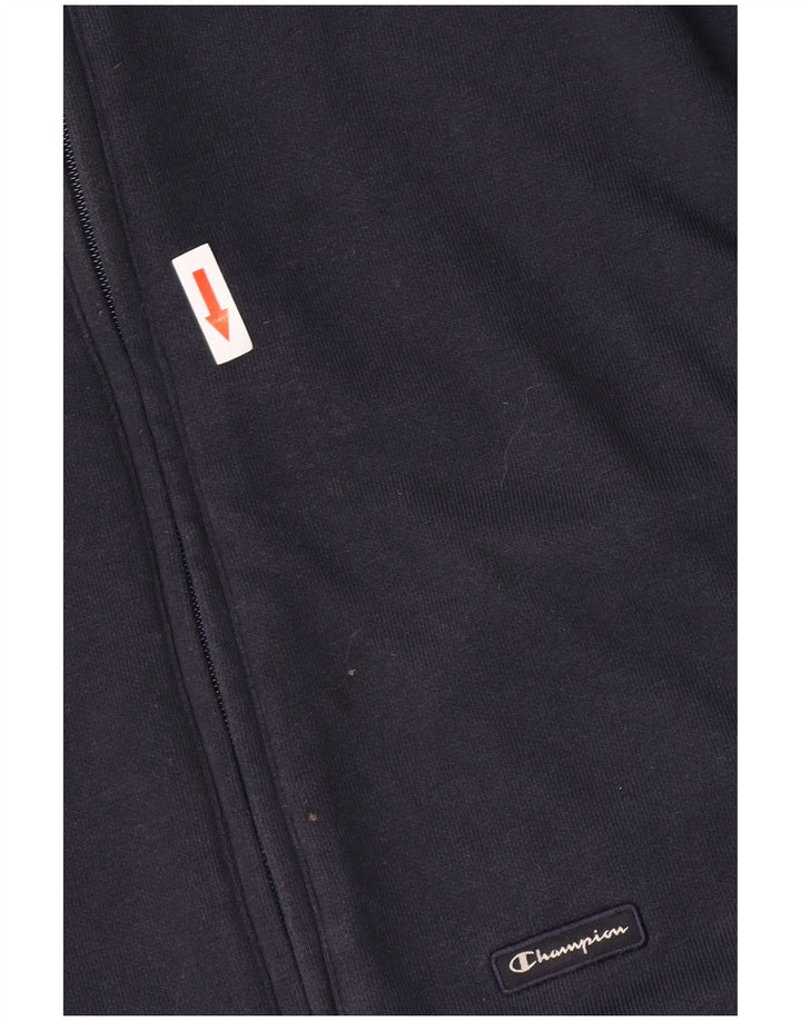 Champion Womens Tracksuit Top Jacket UK 14 Médio Azul Marinho Algodão