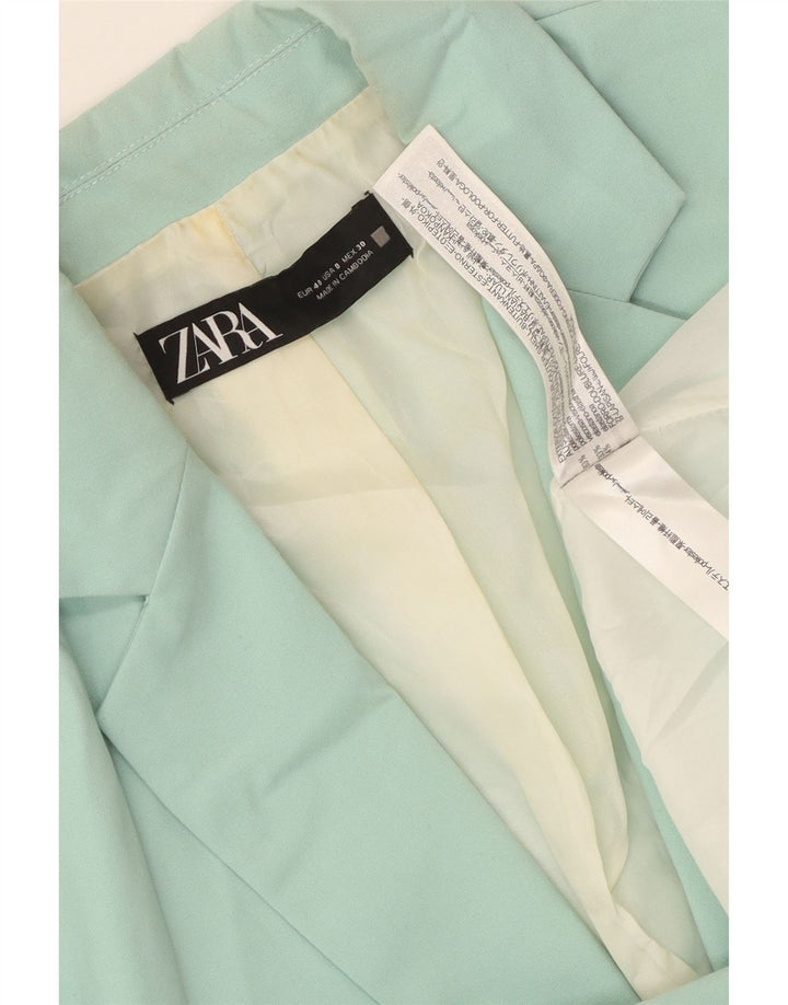 Jaqueta blazer feminina Zara com 1 botão EU 40 poliéster verde médio