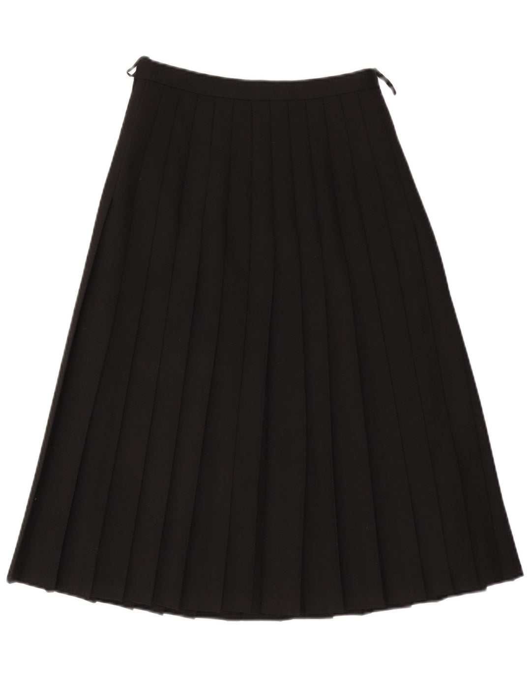 Saia feminina VINTAGE de cintura alta com faca plissada UE 40 médio W26 lã preta