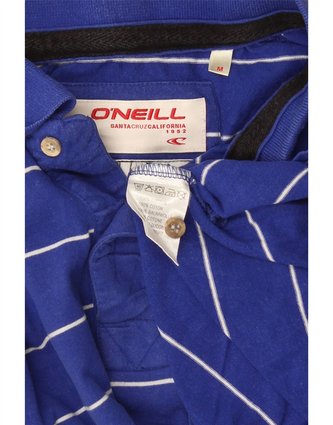 Camisa polo masculina O'Neill de algodão listrado azul médio