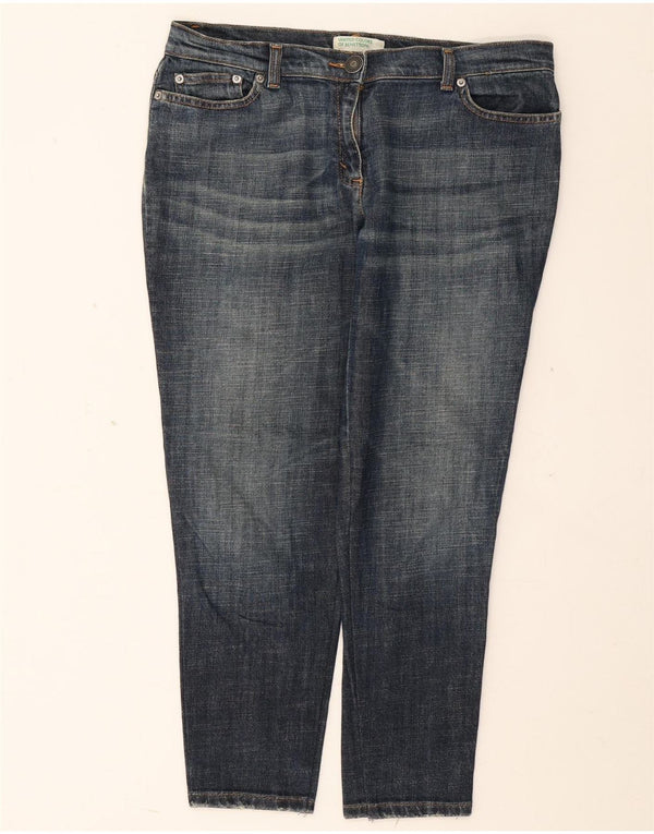 Benetton Jeans Slim Feminino IT 48 XL W34 L26 Azul Algodão
