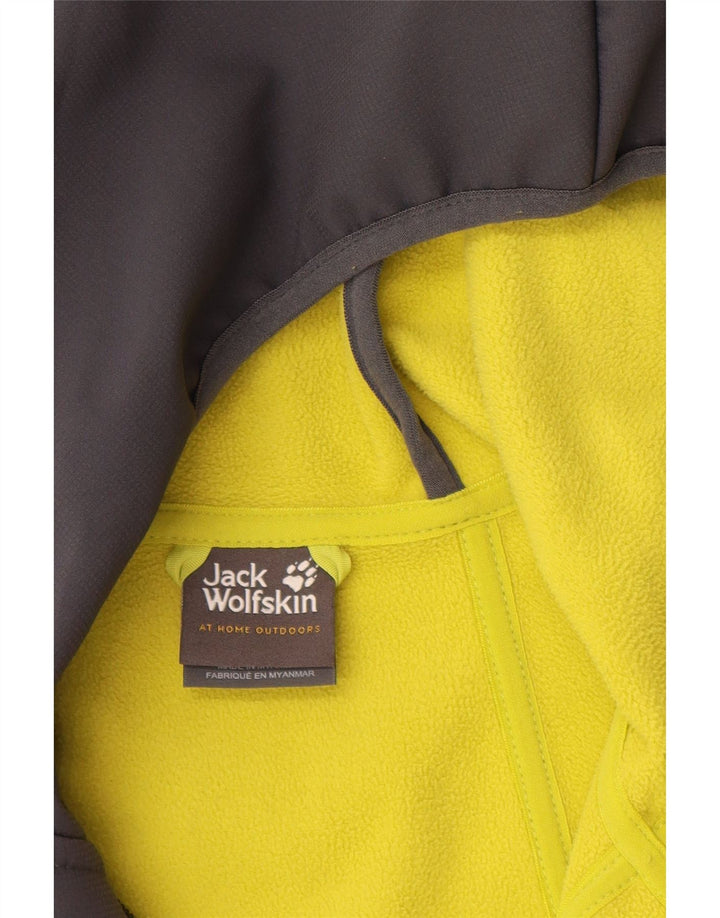 Jaqueta corta-vento masculina Jack Wolfskin com capuz Reino Unido 48 2XL poliéster cinza