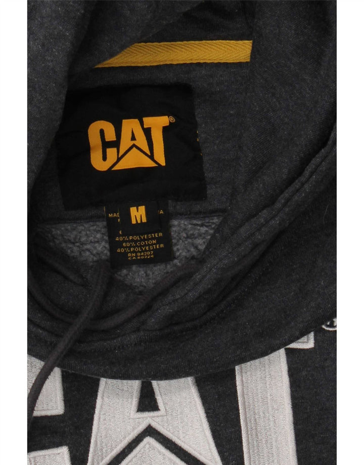 Jumper com capuz gráfico masculino CAT algodão cinza médio